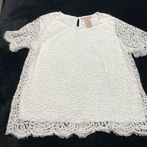 NWOT Philosophy white lace top size large